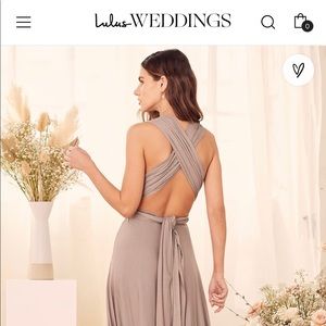 Lulu’s Tricks of the Trade Taupe Maxi Dress